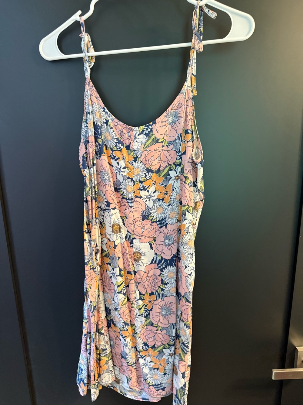 Vans Floral Slip Dress in Navy, Pink, White & Orange